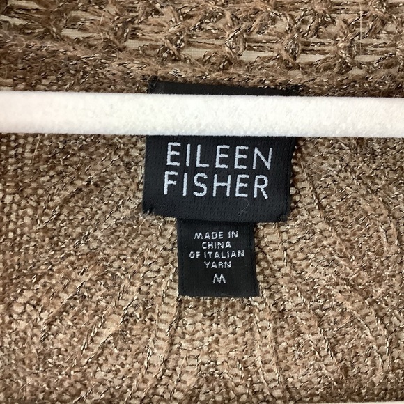 Eileen Fisher Brown Alpaca Blend Cardigan Sweater - Picture 3 of 5